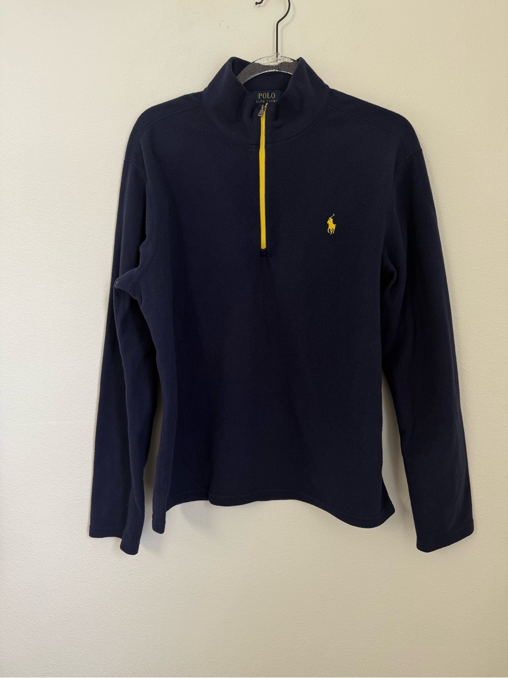 Polo Ralph Lauren Blue Performance Fleece 3/4 Zip Up Pullover Men’s Size L Pony